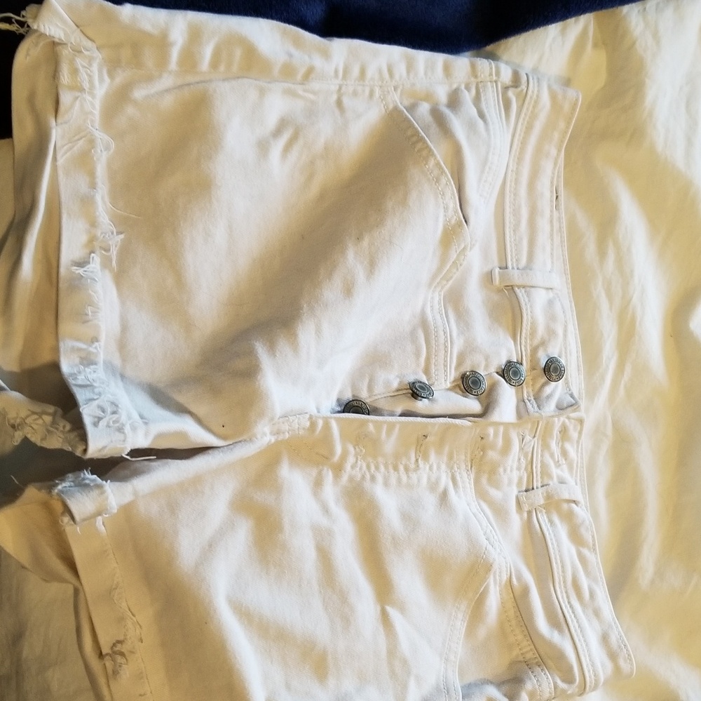 White denim shorts
